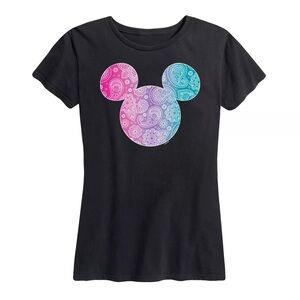 Disney Mickey Mouse Women's Bandana Pattern Graphic Tee